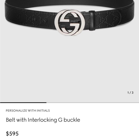 Gucci Monogram Belt with Interlocking G Buckle | 100% Authentic Sz 105 - Picture 2 of 6